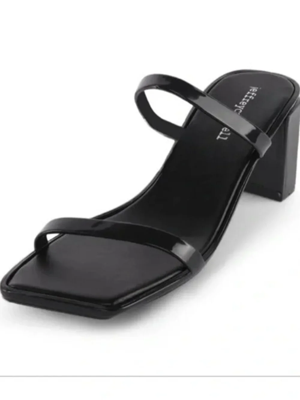 Jeffrey Campbell Black Jelly Strappy Square Chunky Heeled Sandals 6.5/ 7M Y2K